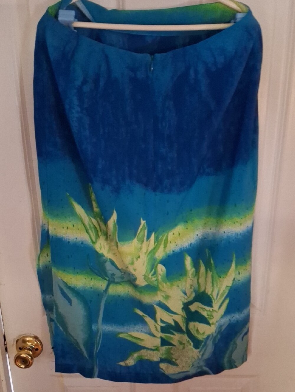 Russell Kemp Blue Teal & Lime Ombre Scarf - Picture 6 of 10